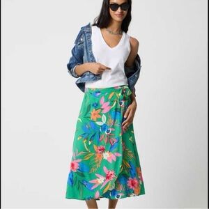 J.Crew Factory faux wrap skirt in Bright Clover, XS